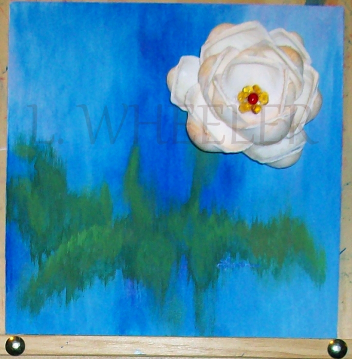 A Rose By Any Other Artist Acrylic And Seashell Painting by Laura Wheeler