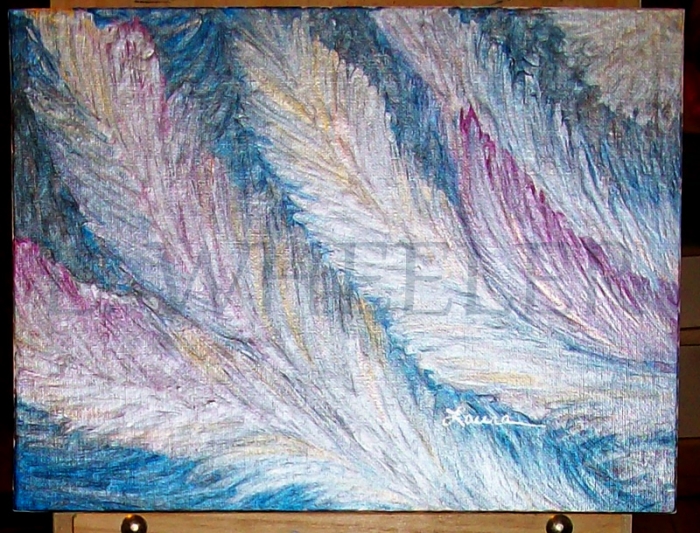 Frost On The Wind Metallic Acrylic Painting by Laura Wheeler
