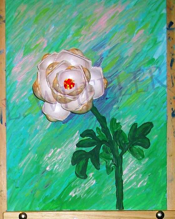 Rosie O'Dear Acrylic And Seashell Painting by Laura Wheeler