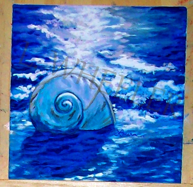 Conched Acrylic Painting by Laura Wheeler