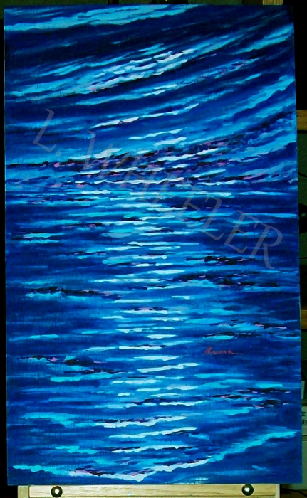 Sparkle On The Wave Acrylic Painting by Laura Wheeler