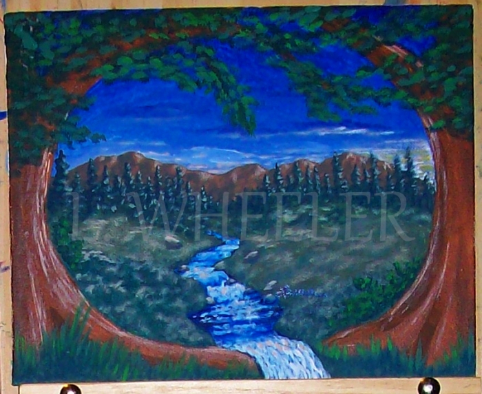 Woods Around Acrylic Painting by Laura Wheeler