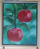 Red Apples Acrylic Painting by Laura Wheeler