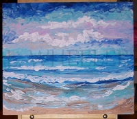 Water's Edge Acrylic Painting by Laura Wheeler