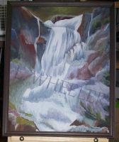 Cascada Gouache Watercolor Painting by Laura Wheeler