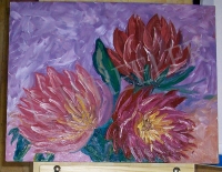 Dahliance Textured Oil Painting by Laura Wheeler