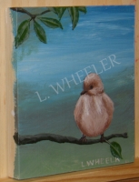 Fat Chick Out On A Limb Acrylic Painting by Laura Wheeler
