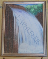 Rainbow Falls Oil Pastel Painting by Laura Wheeler