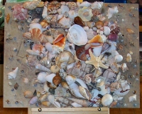 Shell Line Painting With Seashells by Laura Wheeler