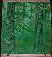 Through The Woods Acrylic Painting On Weathered Wood