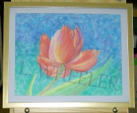 Tulip Takes Flight Chalk Painting by Laura Wheeler