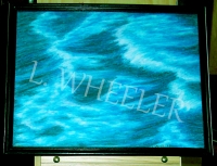 Waveswept Oil Pastel Painting by Laura Wheeler