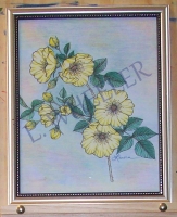 Yellow Wild Rose Colored Pencil Painting